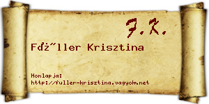 Füller Krisztina névjegykártya